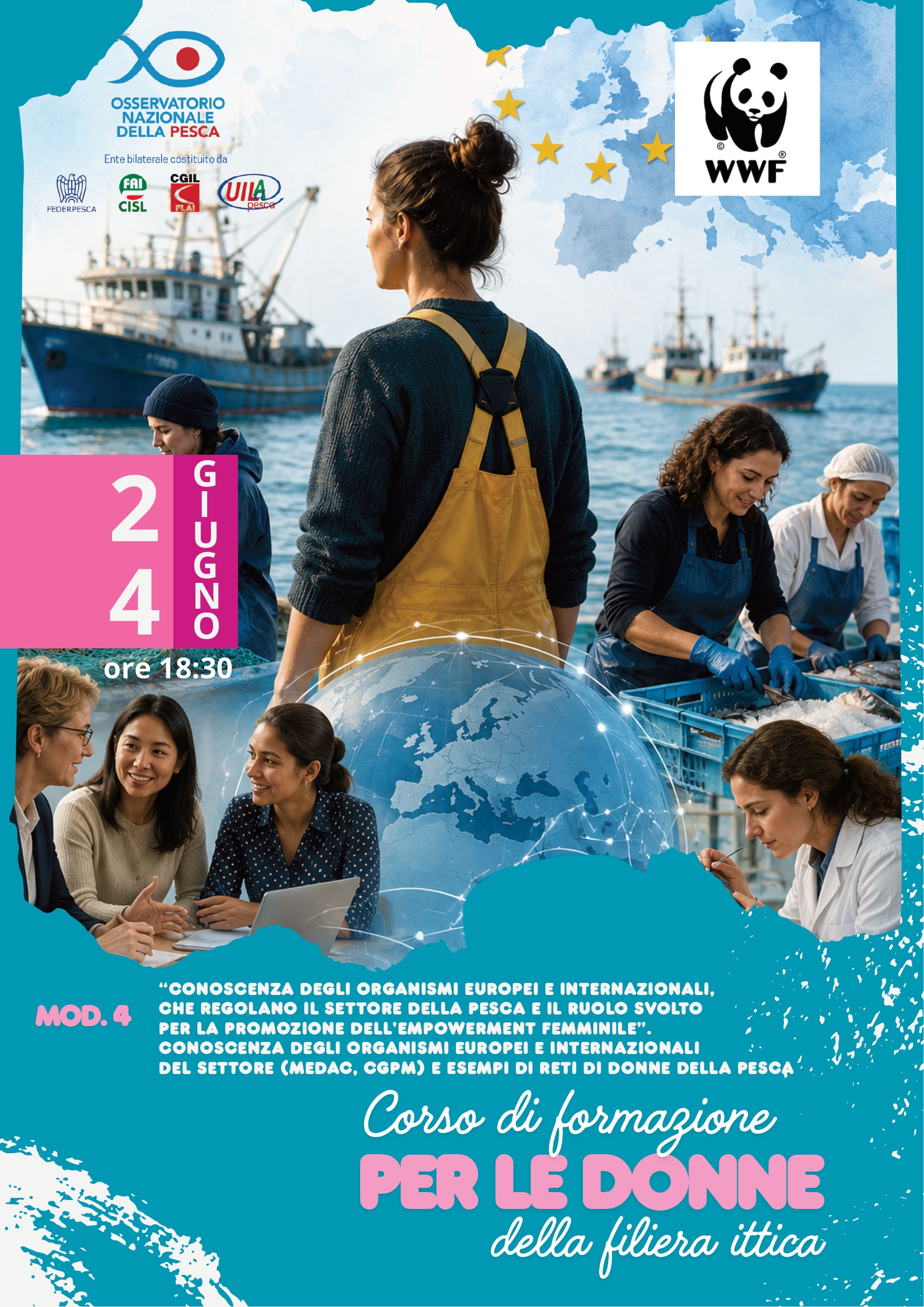 Per le donne della filiera ittica: il quarto modulo dedicato agli organismi europei e internazionali della pesca e all’empowerment femminile